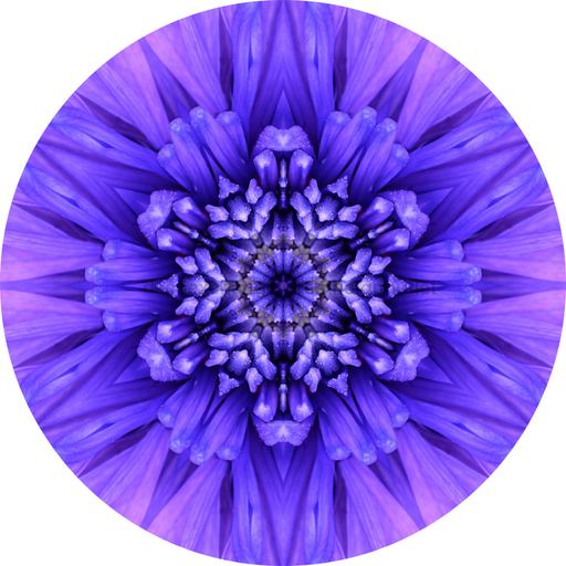 Geometric Flower Center Blue Decoe-W-Fc-0012 6 Wood