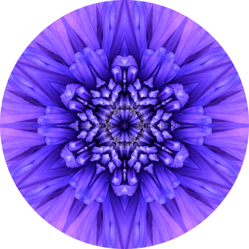 Geometric Flower Center Blue Decoe-W-Fc-0012 6 Wood