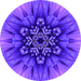 Geometric Flower Center Blue Decoe-W-Fc-0012 6 Wood