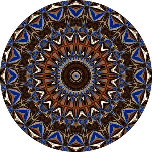 Geometric Flower Center Brown And Blue Decoe-Fc-0001 6 metal