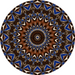 Geometric Flower Center Brown And Blue Decoe-Fc-0001 6 metal
