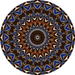 Geometric Flower Center Brown And Blue Decoe-W-Fc-0001 6 Wood