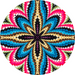 Geometric Flower Center Pink Brown And Blue Decoe-W-Fc-0002 6 Wood
