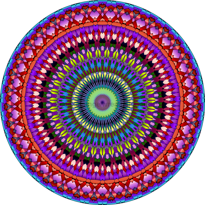 Geometric Flower Center Pink Decoe-W-Fc-0003 6 Wood