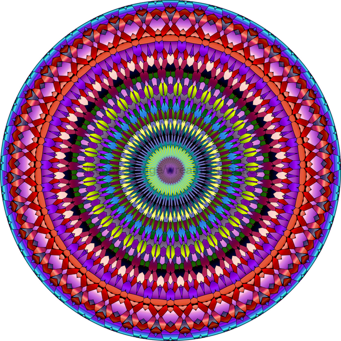 Geometric Flower Center Pink Decoe-W-Fc-0003 6 Wood
