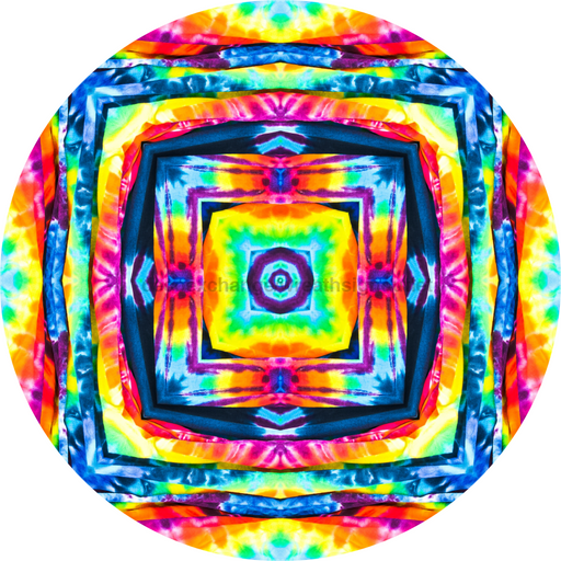 Geometric Flower Center Tye Dye Decoe-W-Fc-0004 6 Wood