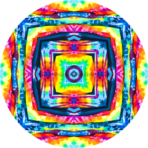 Geometric Flower Center Tye Dye Decoe-W-Fc-0004 6 Wood