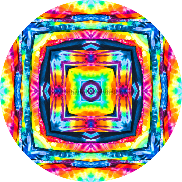 Geometric Flower Center Tye Dye Decoe-W-Fc-0004 6 Wood