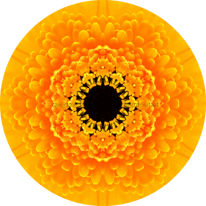 Geometric Flower Center Yellow Decoe-W-Fc-0008 6 Wood