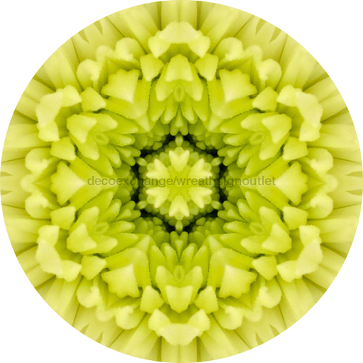 Geometric Flower Center Yellow Decoe-W-Fc-0011 6 Wood