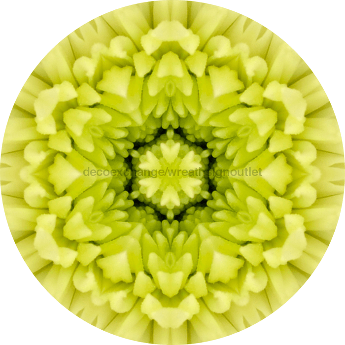 Geometric Flower Center Yellow Decoe-W-Fc-0011 6 Wood
