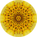 Geometric Flower Center Yellow Decoe-W-Fc-0015 6 Wood