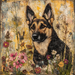 German Shephard Sign, Dog Sign, DCO-13488, Sign For Wreath, 10x10" Metal Sign