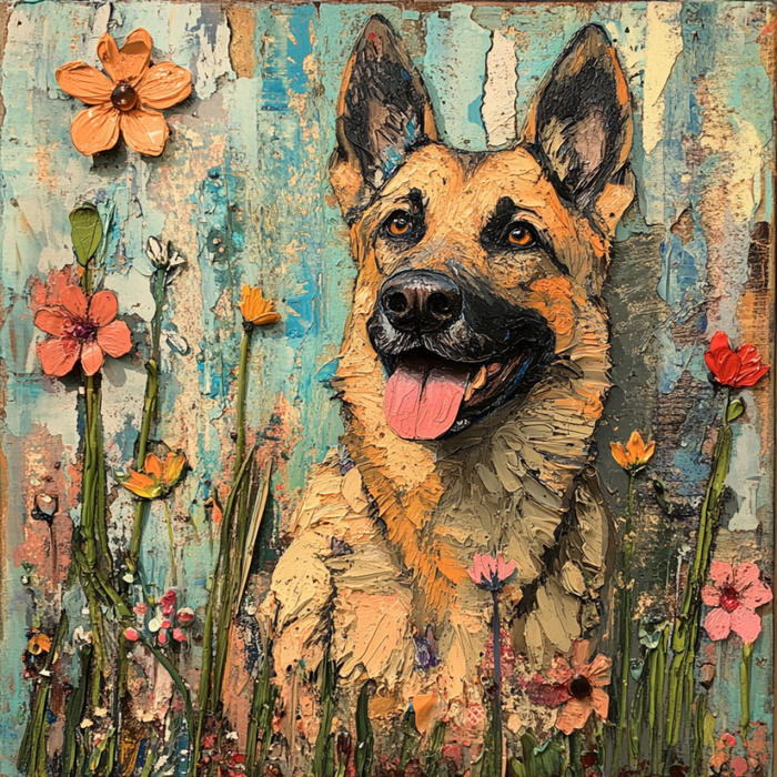German Shephard Sign, Dog Sign, DCO-13491, Sign For Wreath, 10x10" Metal Sign