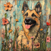 German Shephard Sign, Dog Sign, DCO-13491, Sign For Wreath, 10x10" Metal Sign