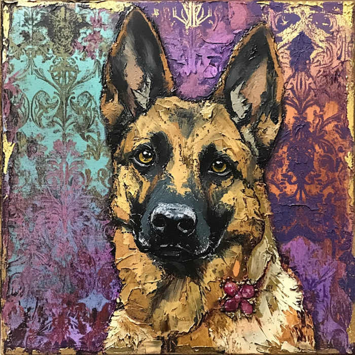 German Shephard Sign, Dog Sign, DCO-13493, Sign For Wreath, 10x10" Metal Sign