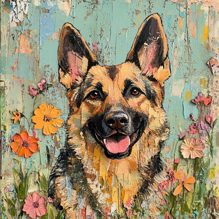 German Shephard Sign, Dog Sign, DCO-13497, Sign For Wreath, 10x10" Metal Sign
