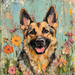German Shephard Sign, Dog Sign, DCO-13497, Sign For Wreath, 10x10" Metal Sign
