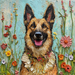 German Shephard Sign, Dog Sign, DCO-13505, Sign For Wreath, 10x10" Metal Sign