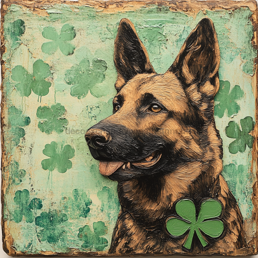 German Shephard Sign, Dog Sign, DCO-13508, Sign For Wreath, 10x10" Metal Sign