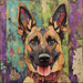 German Shephard Sign, Dog Sign, DCO-13514, Sign For Wreath, 10x10" Metal Sign