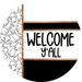 Ghost Door Hanger, Welcome Yall Door Hanger, DCO-01893-DH, 18" Round Wood