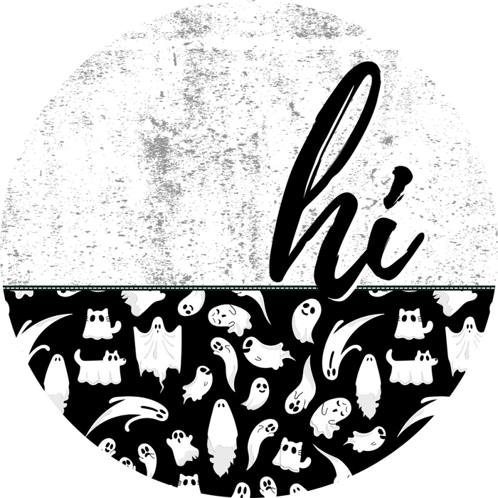 Ghost Halloween Door Hanger Dco-01623-Dh 18’ Round Wood