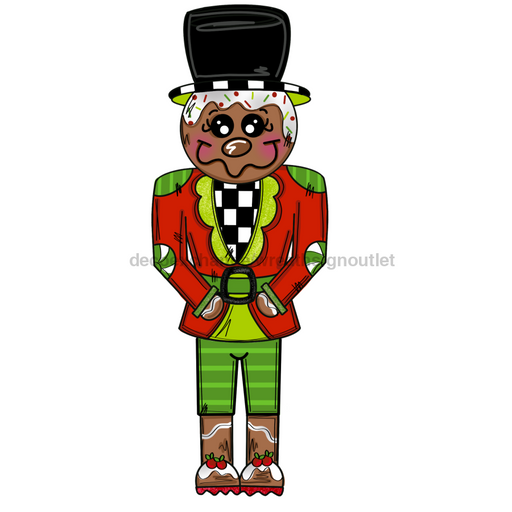 Gingerbread Nut Cracker Door Hanger Mj-W-00079-Dh 22’ Wood