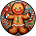 Gingerbread Sign, Christmas Sign, DCO-00505, Sign For Wreath, 10" Round Metal Sign - DecoExchange®
