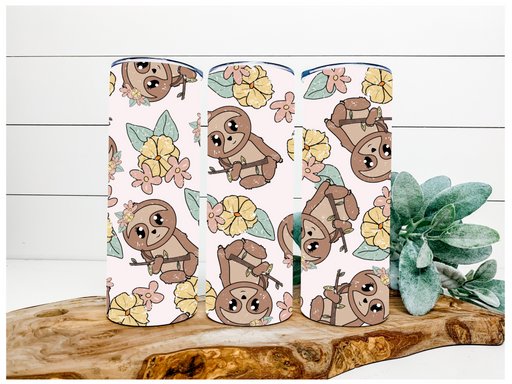 Girl Sloth 20 oz Skinny Tumbler DECOETUMBLER-067 - DecoExchange