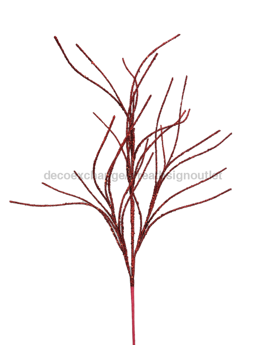 Glitter Twig Spray H30 63745Rd Pick