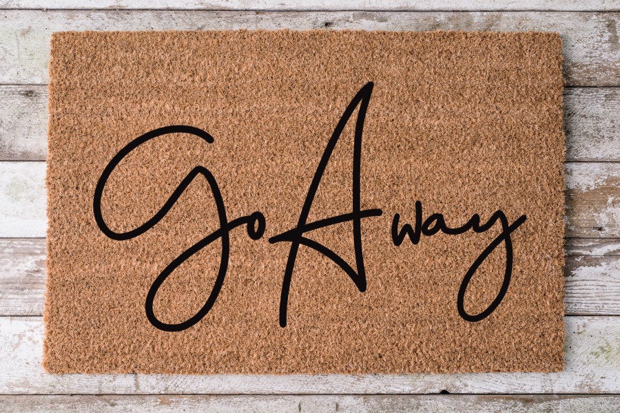 Go Away - Funny Door Mat - 30x18" Coir Door Mat - DECOE-CM-039 - DecoExchange
