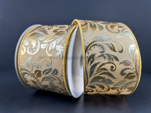 Gld Stn/Gld Embossed Swirls 2.5’’X10Y 72409-40-49 Ribbon
