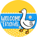 Goose Sign Porch Goose Welcome Friends DCO-13681-DH 18’’ Wood Sign 18’’ Door Hanger