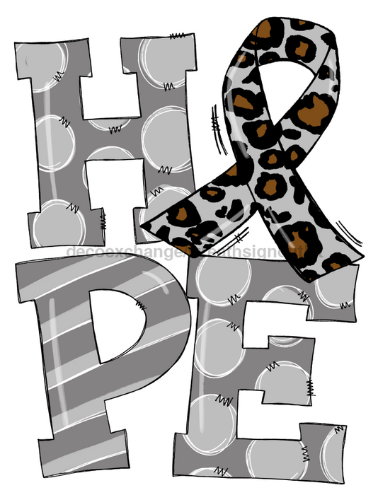 Gray Hope Sign Awareness Door Hanger Wood Sign Decoe-W-0139 22