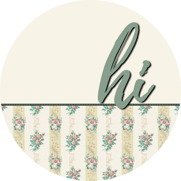 Green Floral Door Hanger Dco-01579-Dh 18’ Round Wood