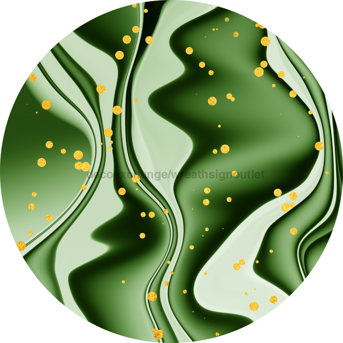 Green Flower Center, DECOE-FC-0043, 6" metal Flower Center - DecoExchange®