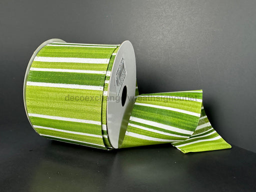 Green Seaglass Stripes 2.5’’X10Y 46515-40-08 Ribbon