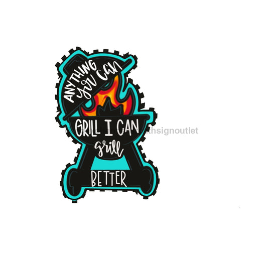 Grilling, BBQ Door Hanger, MJ-W-00092-DH, 22in Wood Door Hanger