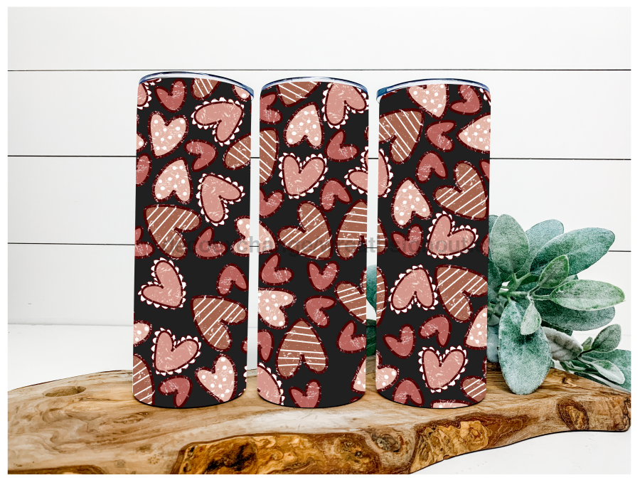 Grunge Valentines Day 20 oz Skinny Tumbler DECOETUMBLER-058 - DecoExchange