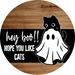 Halloween Cat Sign DCO-102774-DH, Sign For Wreath, 18" Door Hanger