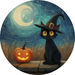 Halloween Cat Sign, DECOE-5297-D, Sign For Wreath, 10" Wood Sign