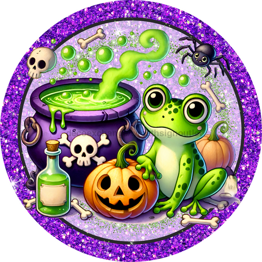 Halloween Frog Sign, DECOE-5278-D, Sign For Wreath, 10" Wood Sign