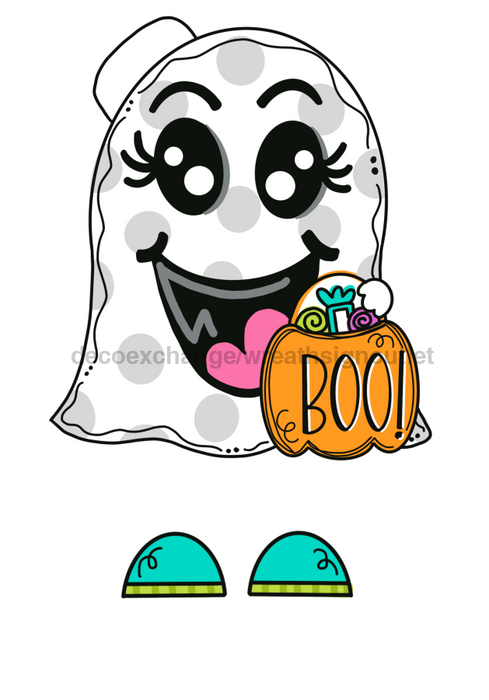 Halloween Ghost Door Hanger Mj-W-00032 22’ Wood