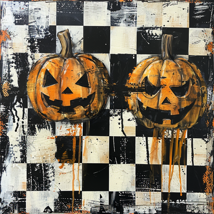 Halloween Pumpkin Sign, DCO-102563, Sign For Wreath, 10x10in Metal Sign