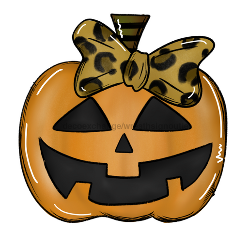 Halloween Pumpkin, Pumpkin with a Bow, wood sign, DECOE-W-018 - DecoExchange®