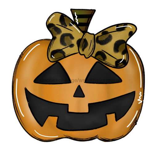 Halloween Pumpkin, Pumpkin with a Bow, wood sign, DECOE-W-018 - DecoExchange®