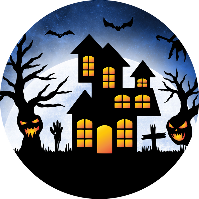 Halloween Scene Flower Center, DECOE-FC-0055, 6" metal Flower Center - DecoExchange®