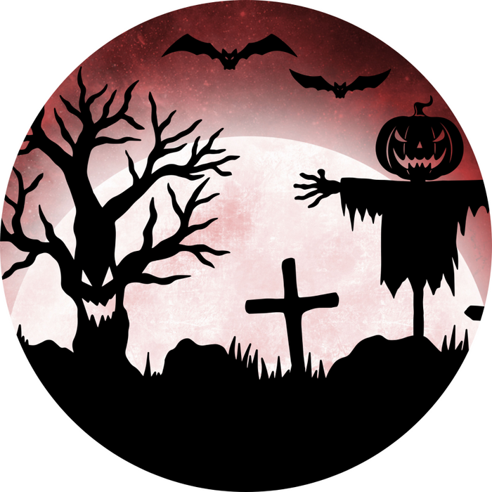 Halloween Scene Flower Center, DECOE-FC-0056, 6" metal Flower Center - DecoExchange®