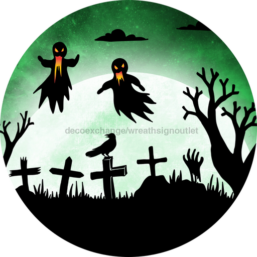 Halloween Scene Flower Center, DECOE-FC-0063, 6" metal Flower Center - DecoExchange®